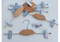 Вішалка-прищіпка хромована з декором 35 см.(натуральне дерево)